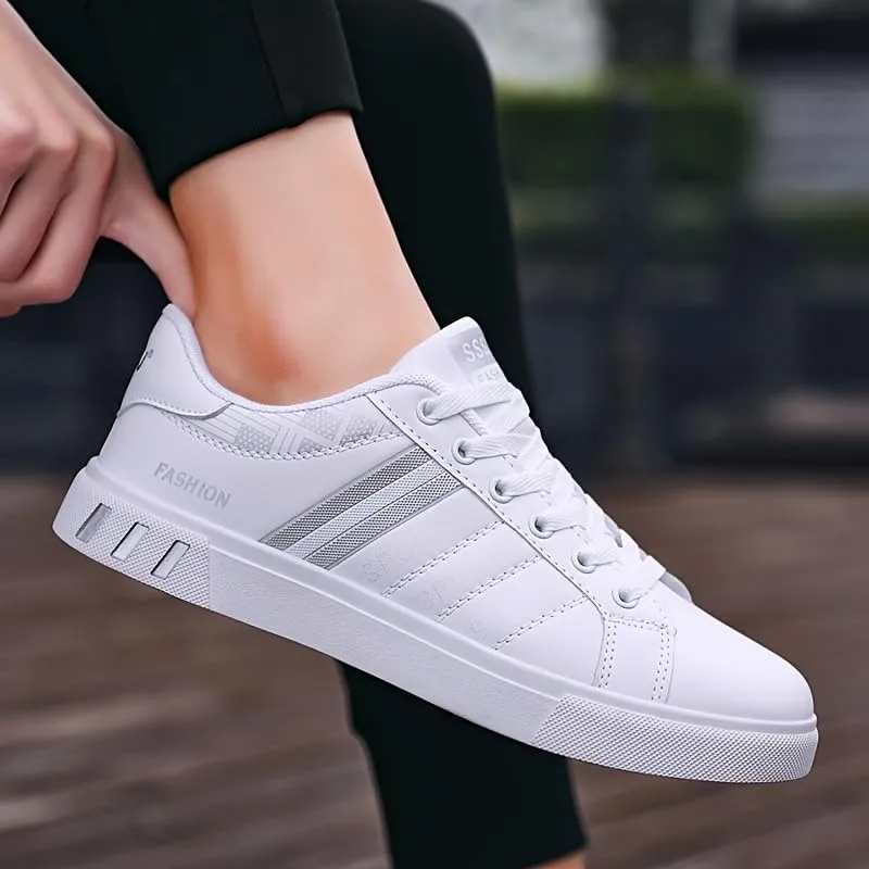 Plus Size Men's Trendy Street Style Low Top Skateboard Shoes, Comfy Non Slip Lace Up Durable Sneakers for Men's Outdoor Activities