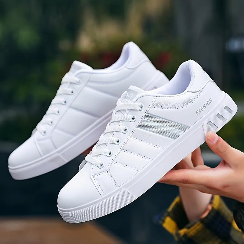 Plus Size Men's Trendy Street Style Low Top Skateboard Shoes, Comfy Non Slip Lace Up Durable Sneakers for Men's Outdoor Activities
