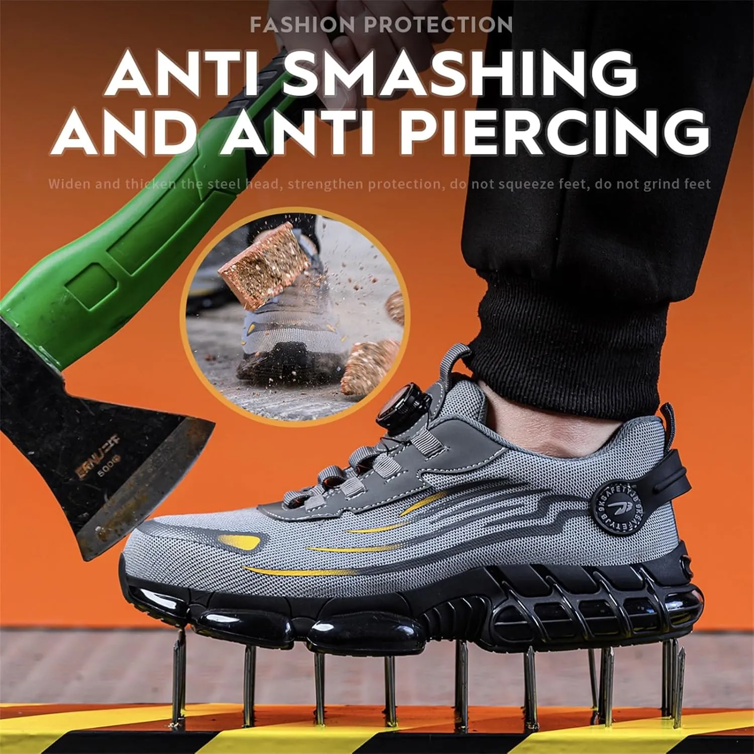 Prestivos Steel Toe Shoes for Men Women- Work Steel Toe Sneakers Lightweight Comfortable Industrial & Construction Puncture Proof Work Shoes