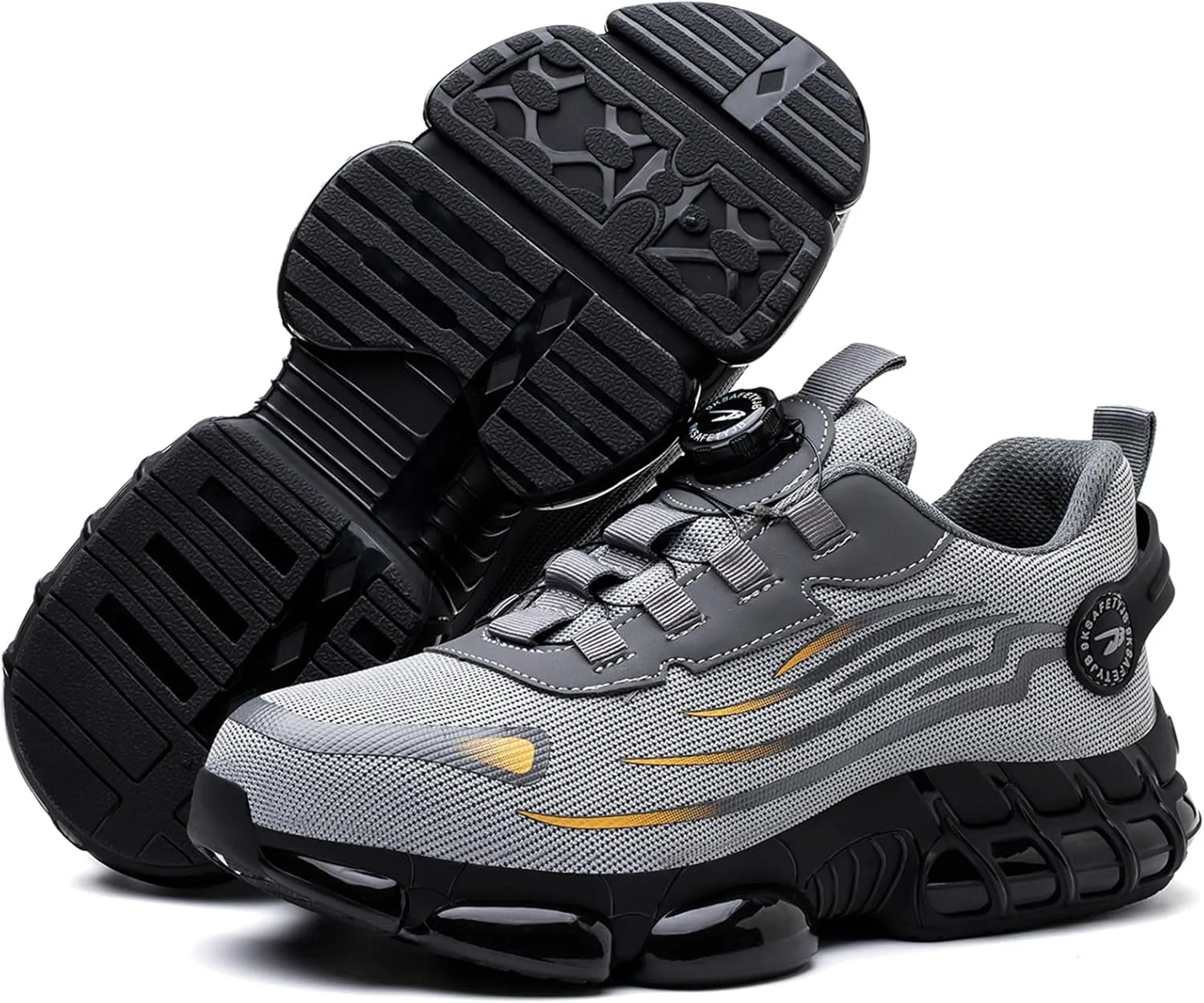 Prestivos Steel Toe Shoes for Men Women- Work Steel Toe Sneakers Lightweight Comfortable Industrial & Construction Puncture Proof Work Shoes