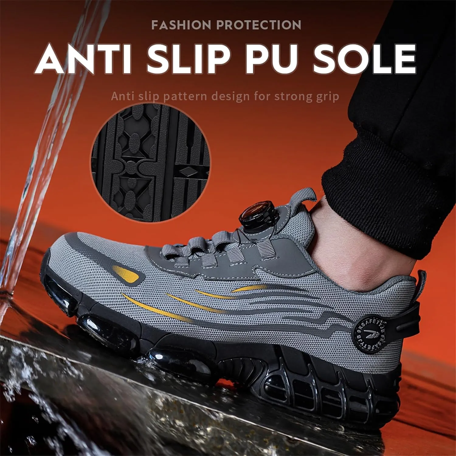 Prestivos Steel Toe Shoes for Men Women- Work Steel Toe Sneakers Lightweight Comfortable Industrial & Construction Puncture Proof Work Shoes