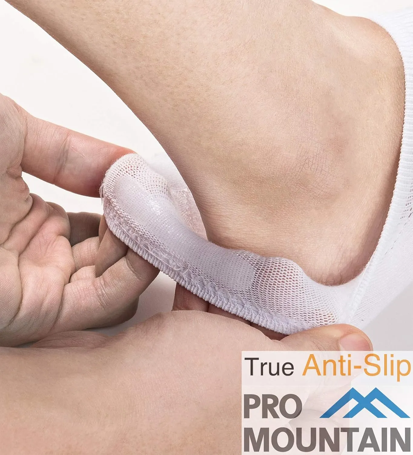 Pro Mountain Thin No Show Socks Seamless Wide Toe Box 6 Pack Liner Unisex Size S to X-Large Cotton Footies