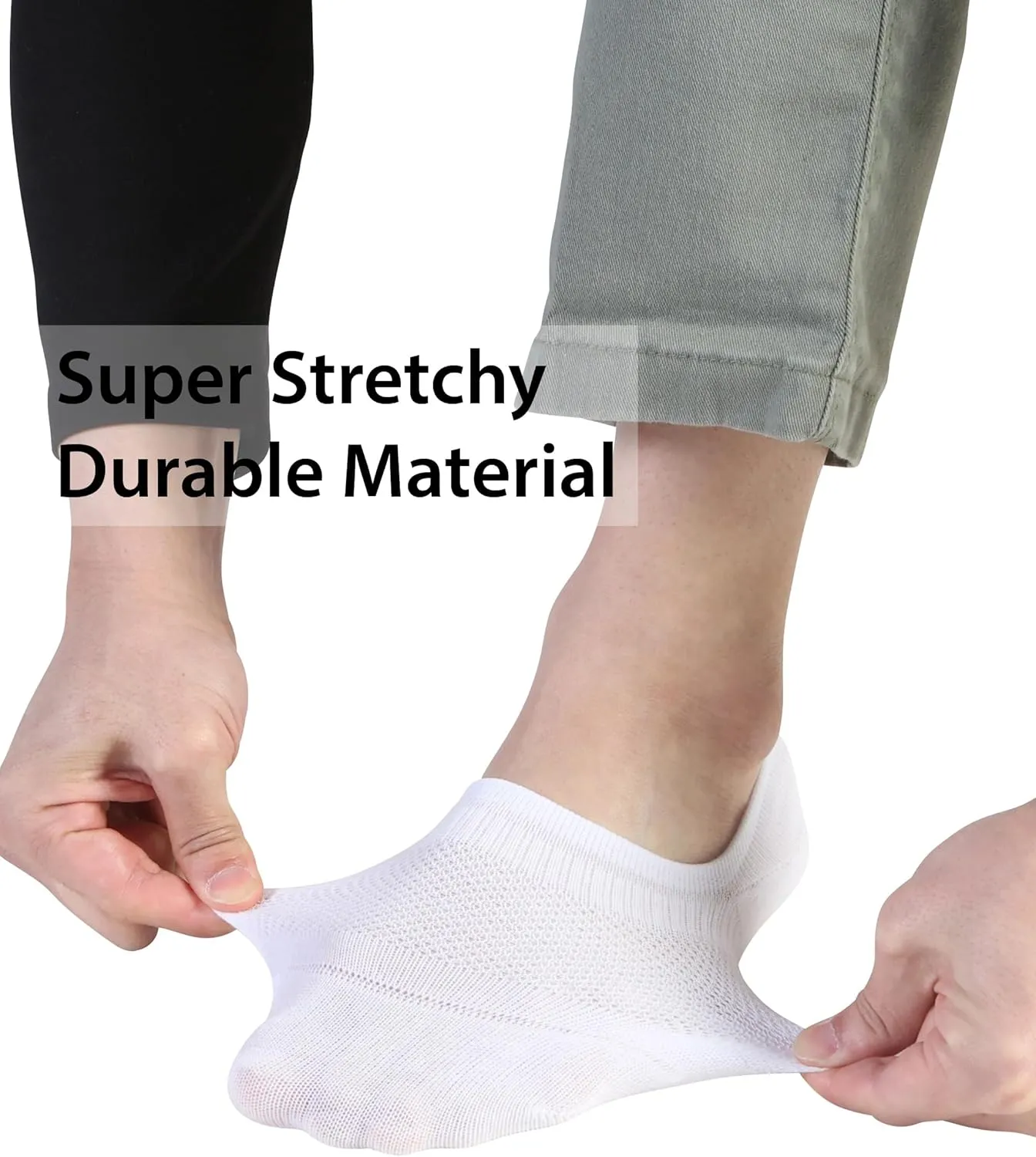 Pro Mountain Thin No Show Socks Seamless Wide Toe Box 6 Pack Liner Unisex Size S to X-Large Cotton Footies