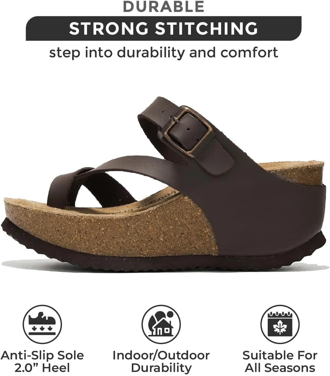 Project Cloud 100% Genuine Leather Platform Sandals Women - Memory Foam Womens Sandals & Slippers Beach Essentials - Gifts for Women (Mojito)