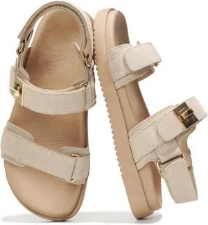 Project Cloud Genuine Leather Platform Sandals Women Footwear - Comfortable and Adjustable Summer Sandals for Women 2025 - Memory Foam and Non-Slip Slingback Beach Slides (Mona)