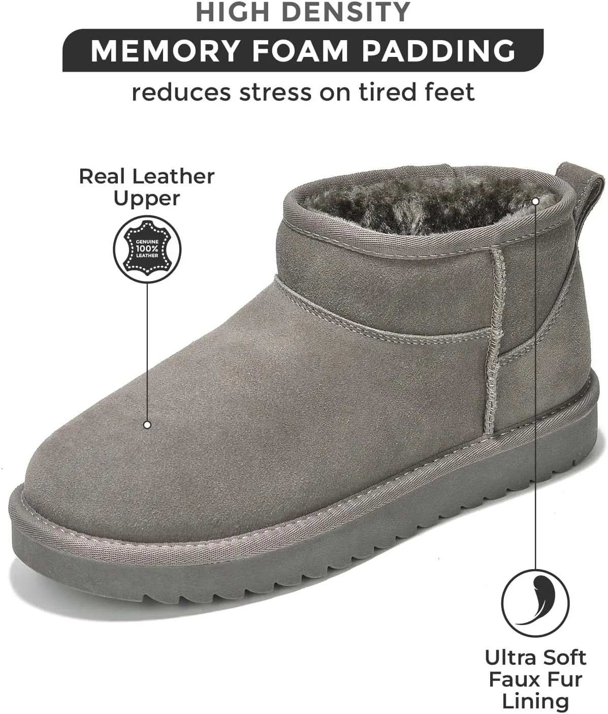 Project Cloud Genuine Suede Ankle Boots for Women - Water Resistant with Memory Foam Insole Winter Boots for Women - Trending Shoes & Comfortable Women's Ankle Boots (Hippy)