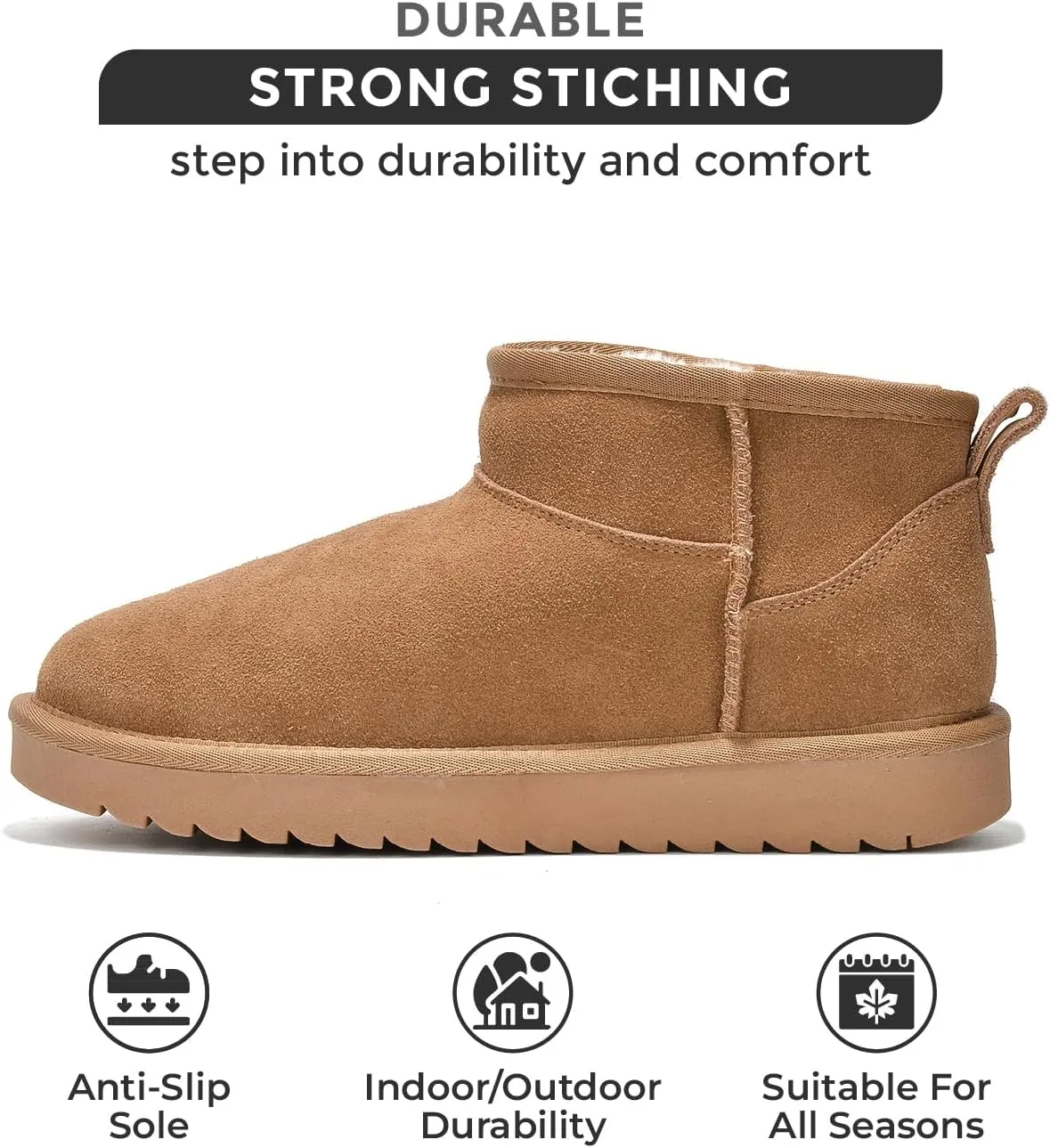 Project Cloud Genuine Suede Ankle Boots for Women - Water Resistant with Memory Foam Insole Winter Boots for Women - Trending Shoes & Comfortable Women's Ankle Boots (Hippy)