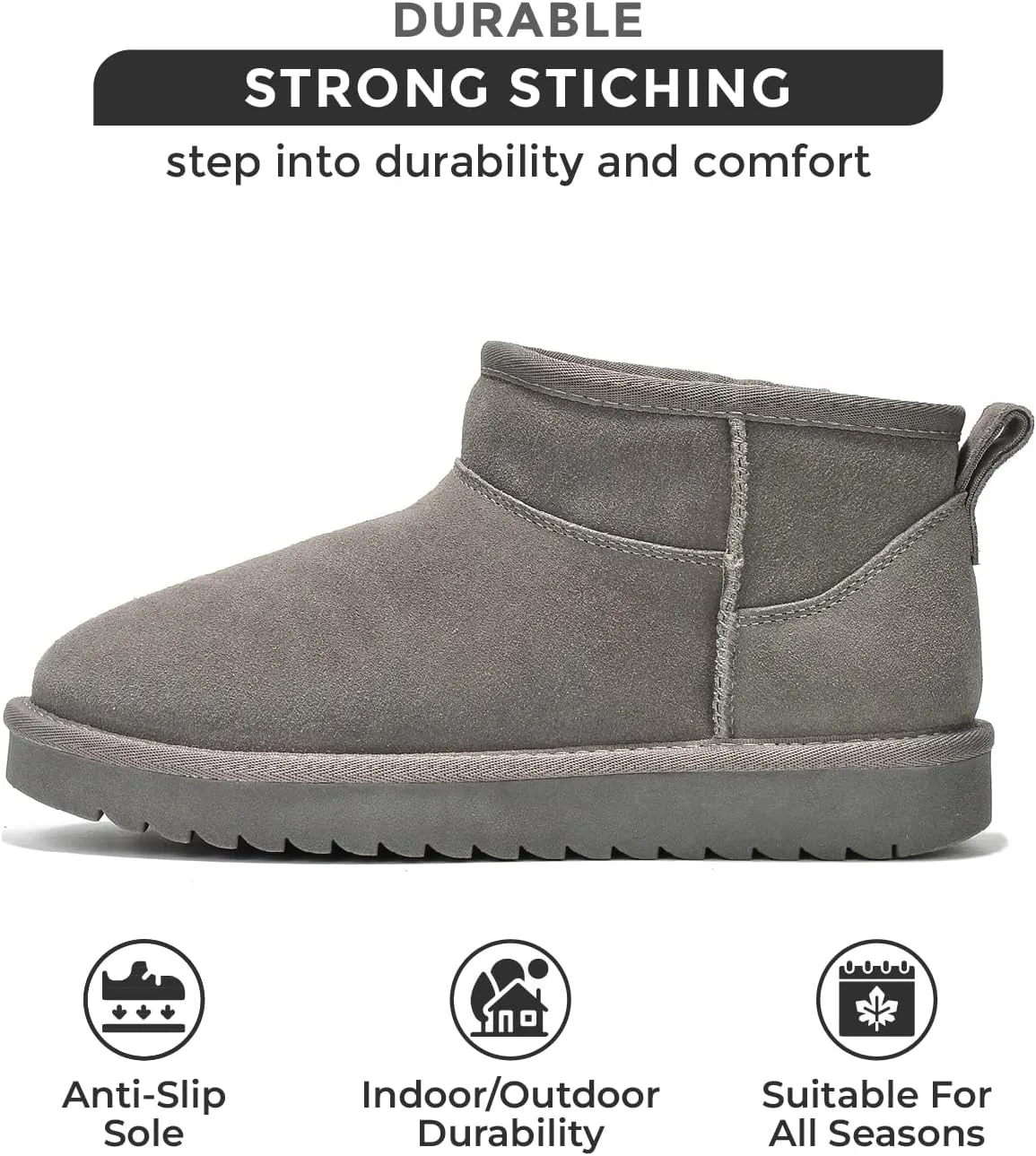 Project Cloud Genuine Suede Ankle Boots for Women - Water Resistant with Memory Foam Insole Winter Boots for Women - Trending Shoes & Comfortable Women's Ankle Boots (Hippy)