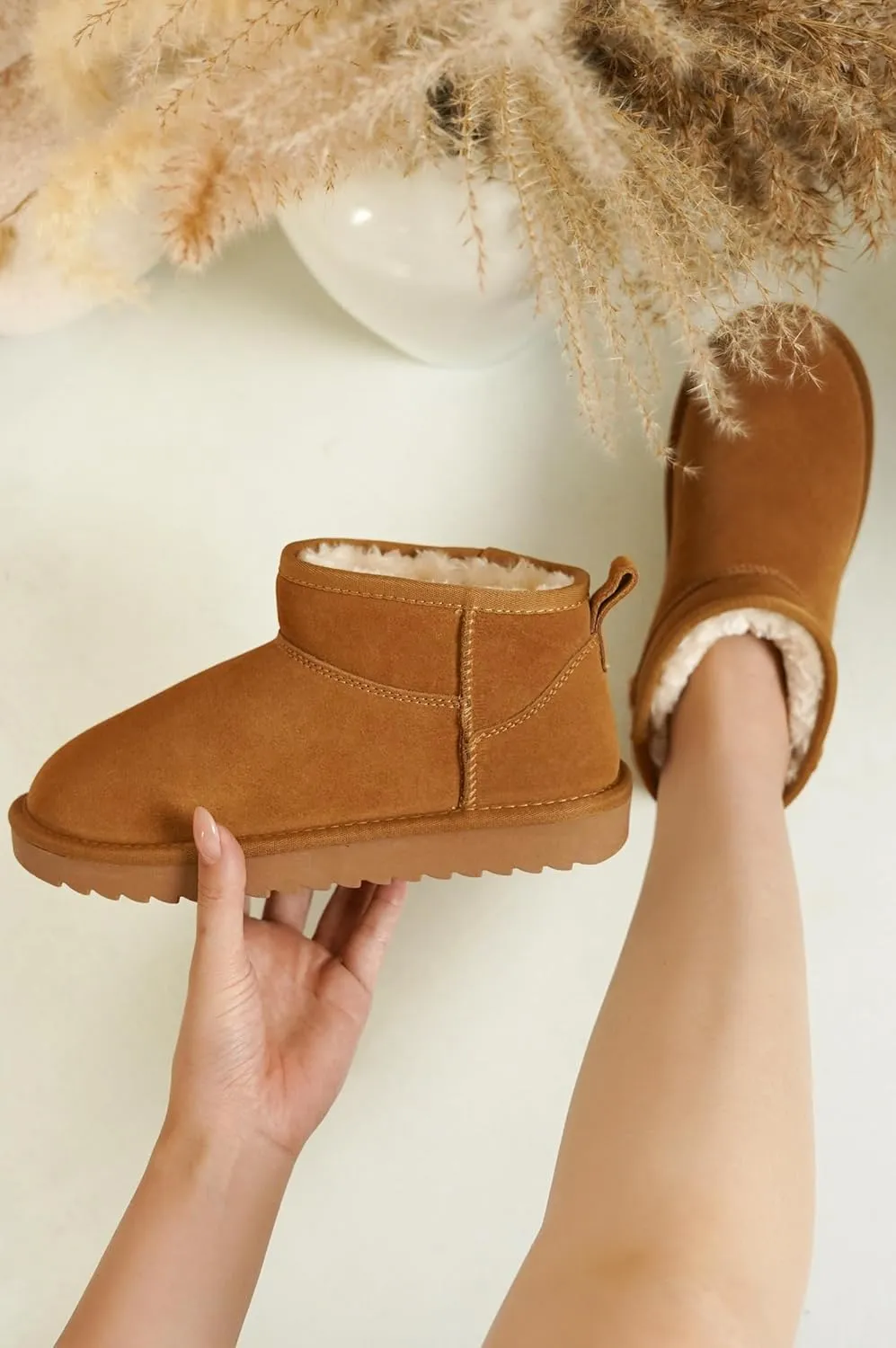 Project Cloud Genuine Suede Ankle Boots for Women - Water Resistant with Memory Foam Insole Winter Boots for Women - Trending Shoes & Comfortable Women's Ankle Boots (Hippy)