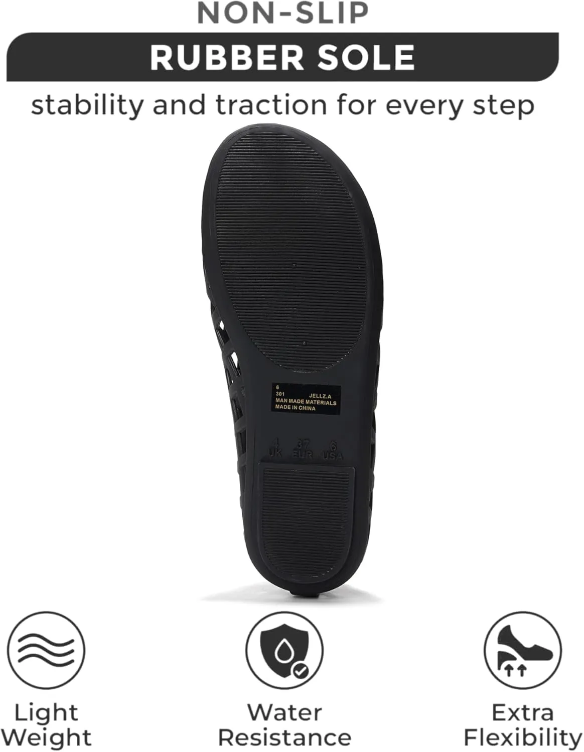 Project Cloud Jelly Shoes for Women - Lightweight & Water-Resistant Women's Flats Sandals - Non Slip Womens Shoes - Perfect Summer Jelly Flats for Women 2025 (Jellz)