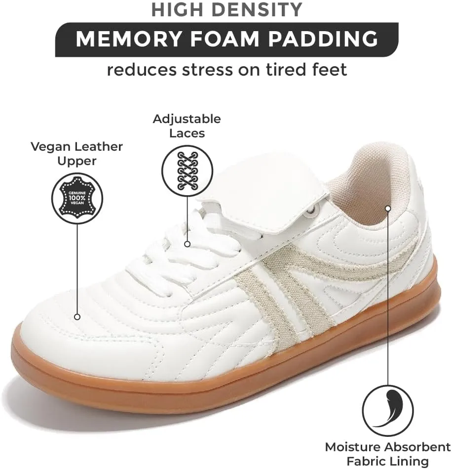 Project Cloud Womens Sneakers - Memory Foam Casual Shoes for Women Footwear Lace Up Women's Fashion Sneakers - Non-Slip Comfortable Trendy Shoes Womens (Madrid)