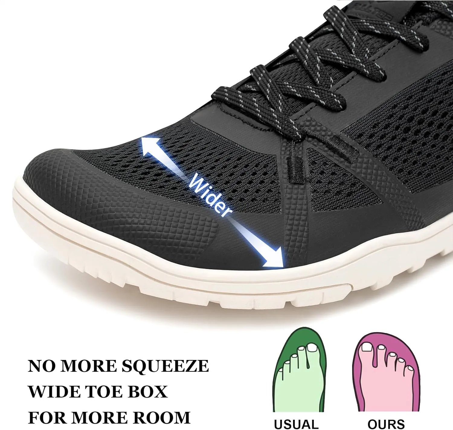 Pulltop Barefoot Trail Running Shoes for Womens - Wide Toe Box | Zero Drop Sole | Minimalist Crossfit Training Shoes