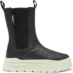PUMA Womens Mayze Stack Round Toe Platform Chelsea Pull On Casual Boots Ankle Low Heel 1-2" - Black - Size 7.5 M