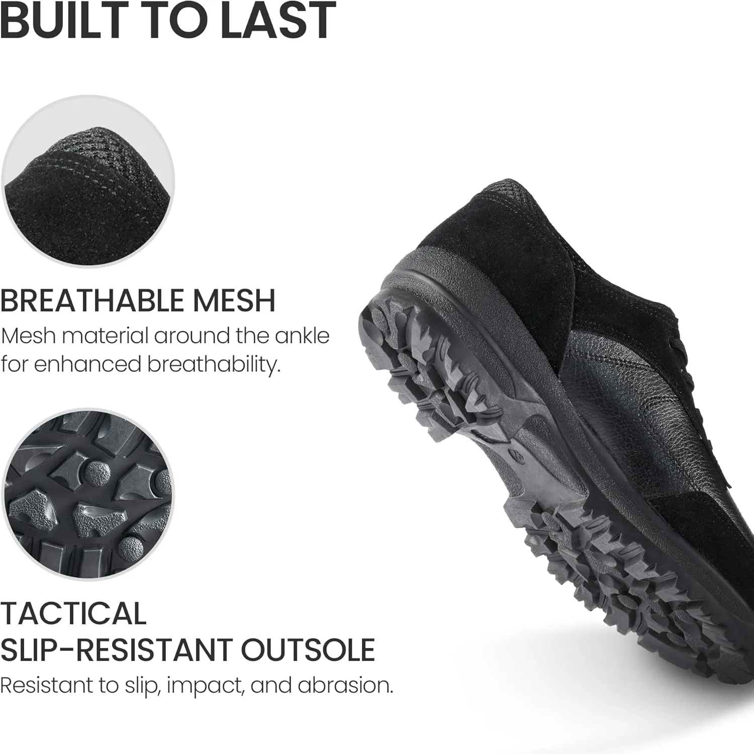 Q-4 Comfortable Safety Shoes – PVC Toe Cap, EU Riot Police Outsole, ESG Recycled Materials, Durable Work & Hiking Shoes