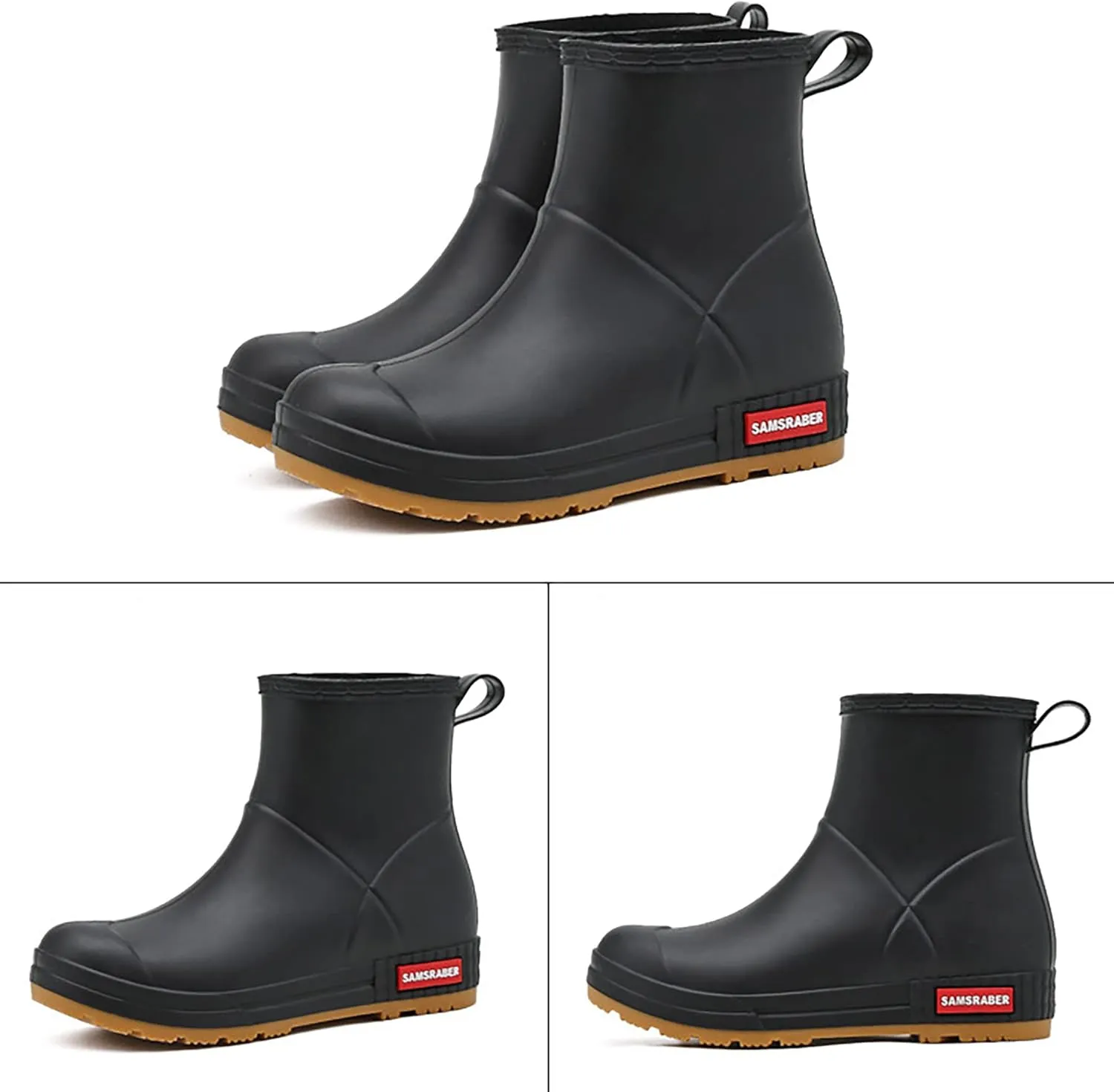 Rain Boots for Women and Men, Waterproof Lightweight Comfortable Anti-slip Ankle Height Rubber Garden Booties