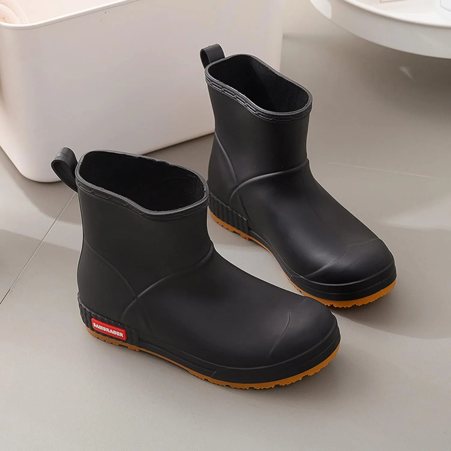 Rain Boots for Women and Men, Waterproof Lightweight Comfortable Anti-slip Ankle Height Rubber Garden Booties
