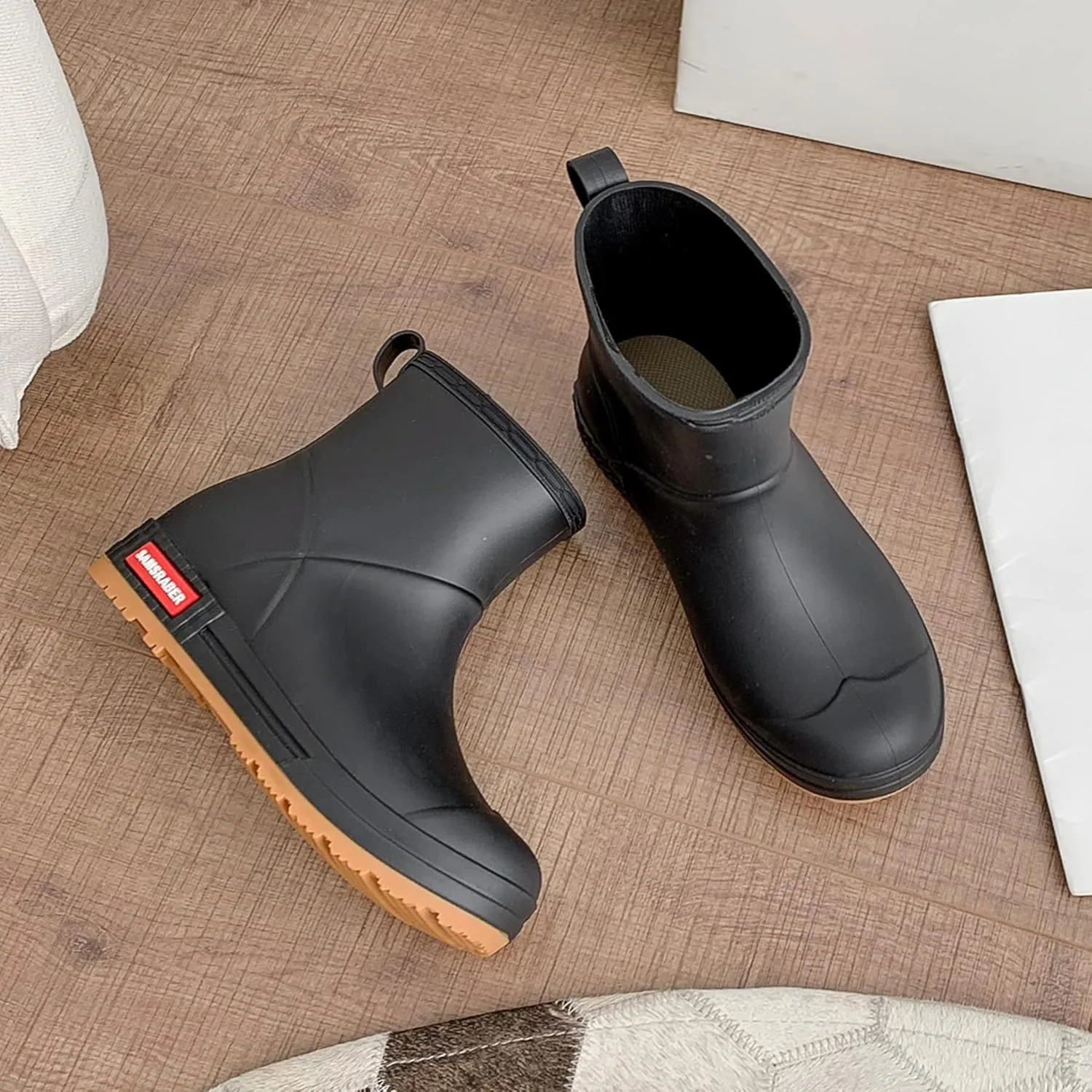 Rain Boots for Women and Men, Waterproof Lightweight Comfortable Anti-slip Ankle Height Rubber Garden Booties