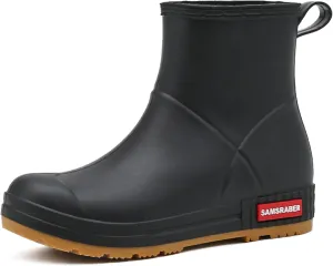 Rain Boots for Women and Men, Waterproof Lightweight Comfortable Anti-slip Ankle Height Rubber Garden Booties