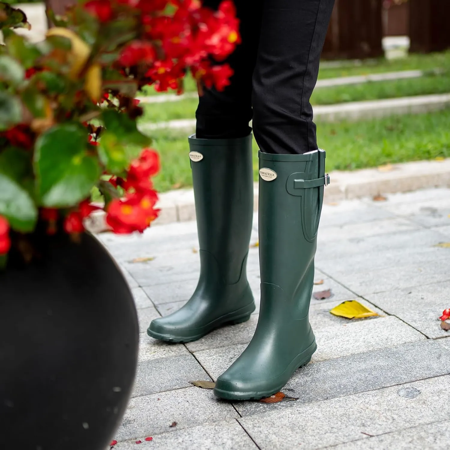 Rain Boots for Women Waterproof Rubber Boots Tall Knee High RainBoots Garden Boots Anti-Slip Wellington Rain Shoes