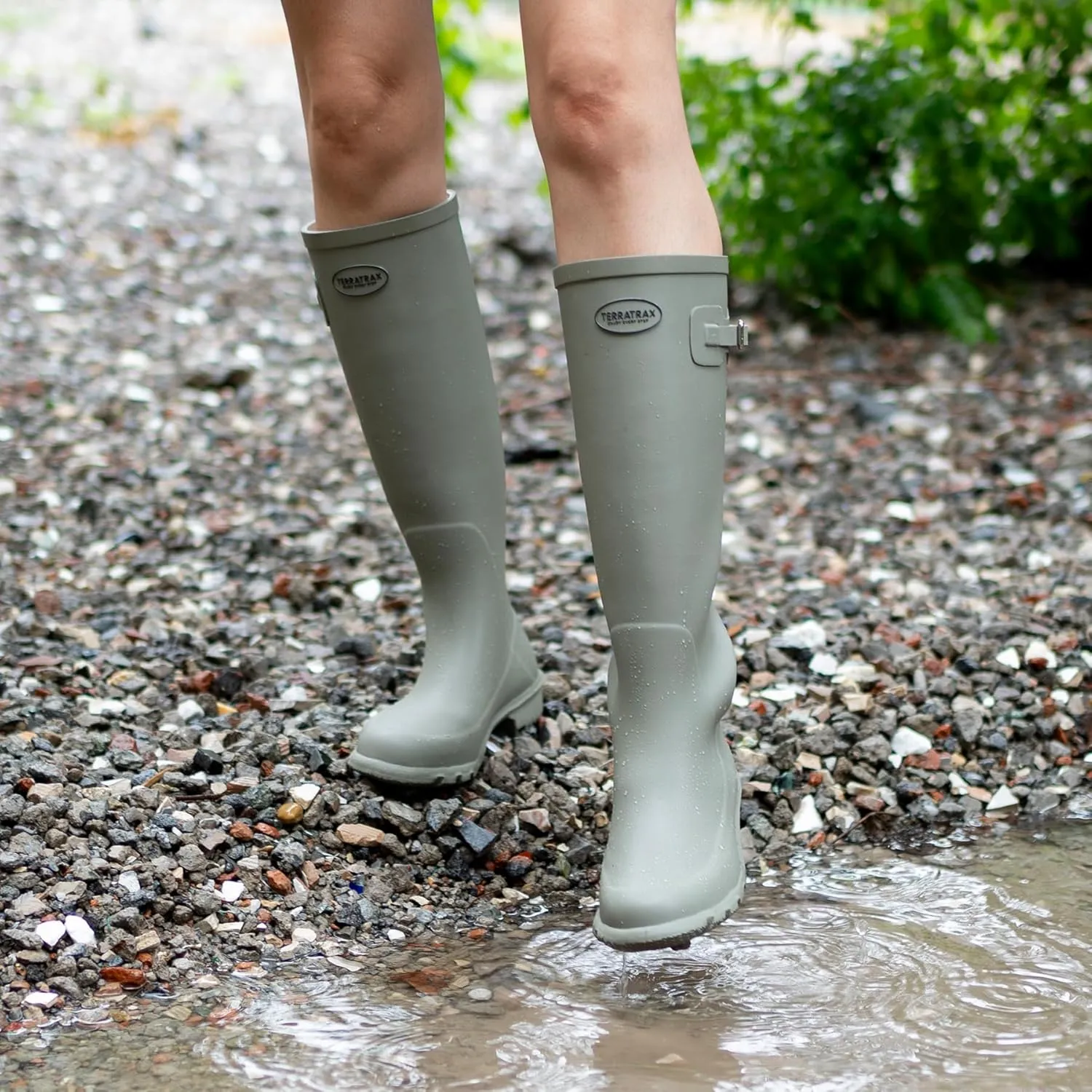 Rain Boots for Women Waterproof Rubber Boots Tall Knee High RainBoots Garden Boots Anti-Slip Wellington Rain Shoes