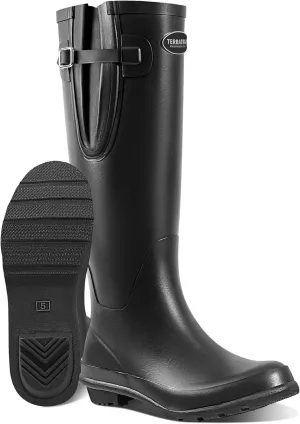 Rain Boots for Women Waterproof Rubber Boots Tall Knee High RainBoots Garden Boots Anti-Slip Wellington Rain Shoes