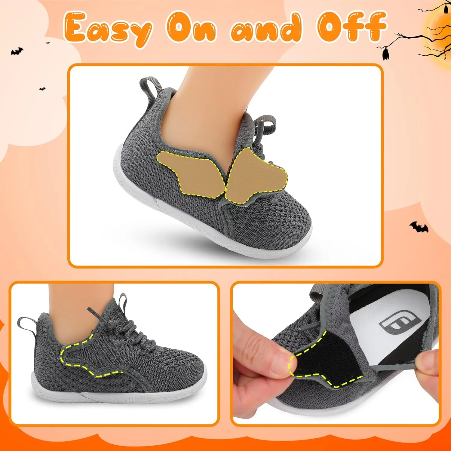 relxfeet Toddler Boys Girls Shoes Little Kids Sneakers Lightweight Breathable Slip on Walking Tennis Shoes