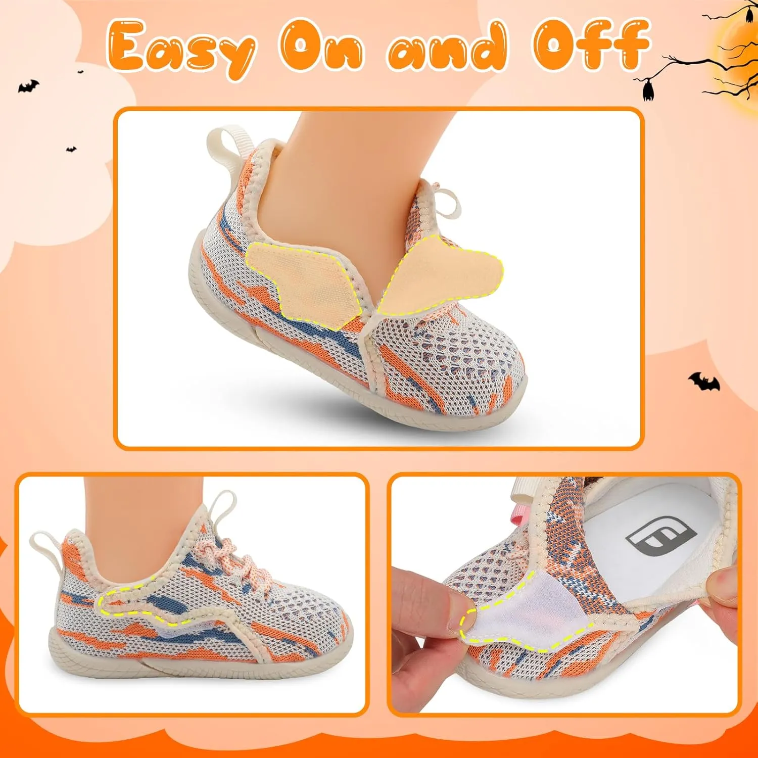 relxfeet Toddler Boys Girls Shoes Little Kids Sneakers Lightweight Breathable Slip on Walking Tennis Shoes