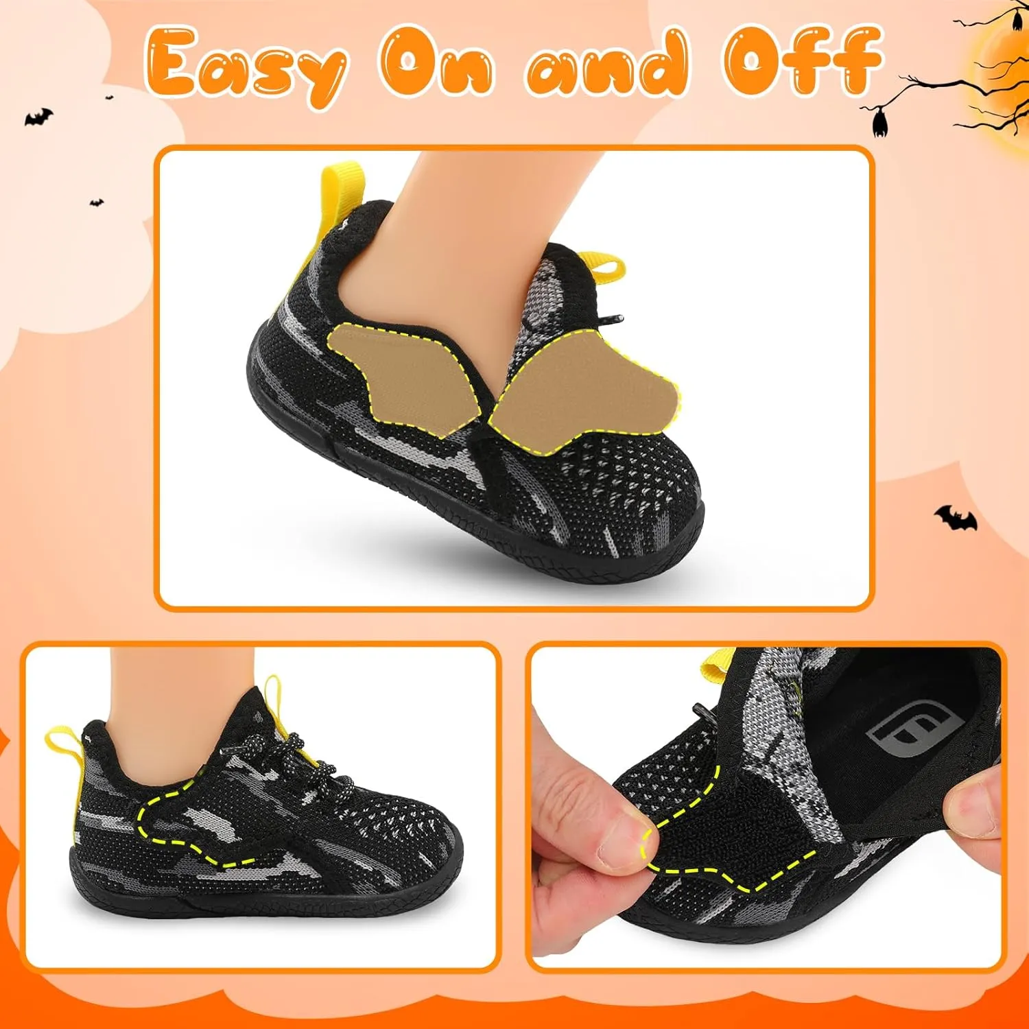 relxfeet Toddler Boys Girls Shoes Little Kids Sneakers Lightweight Breathable Slip on Walking Tennis Shoes