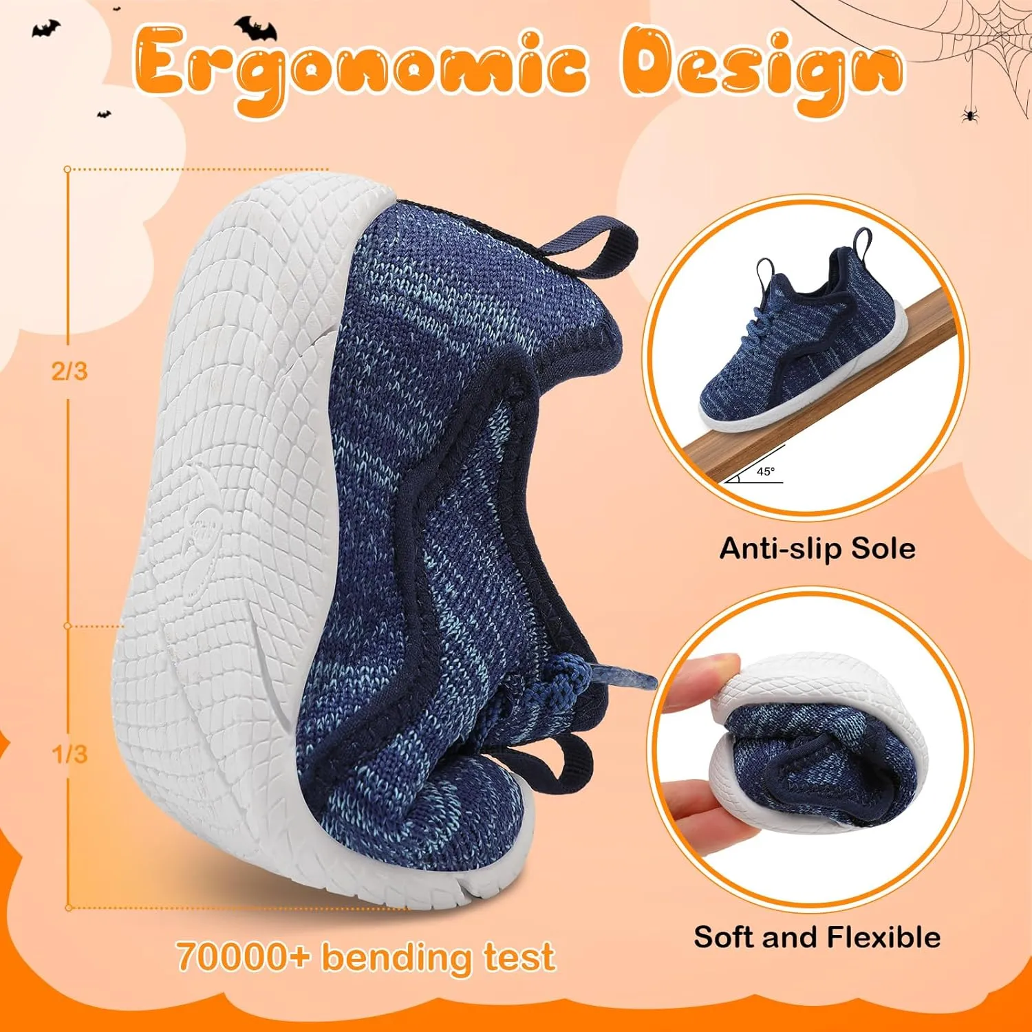 relxfeet Toddler Boys Girls Shoes Little Kids Sneakers Lightweight Breathable Slip on Walking Tennis Shoes