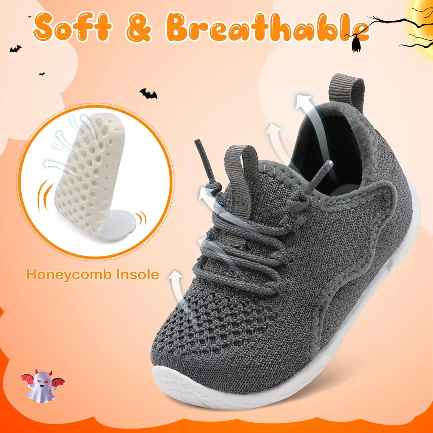 relxfeet Toddler Boys Girls Shoes Little Kids Sneakers Lightweight Breathable Slip on Walking Tennis Shoes