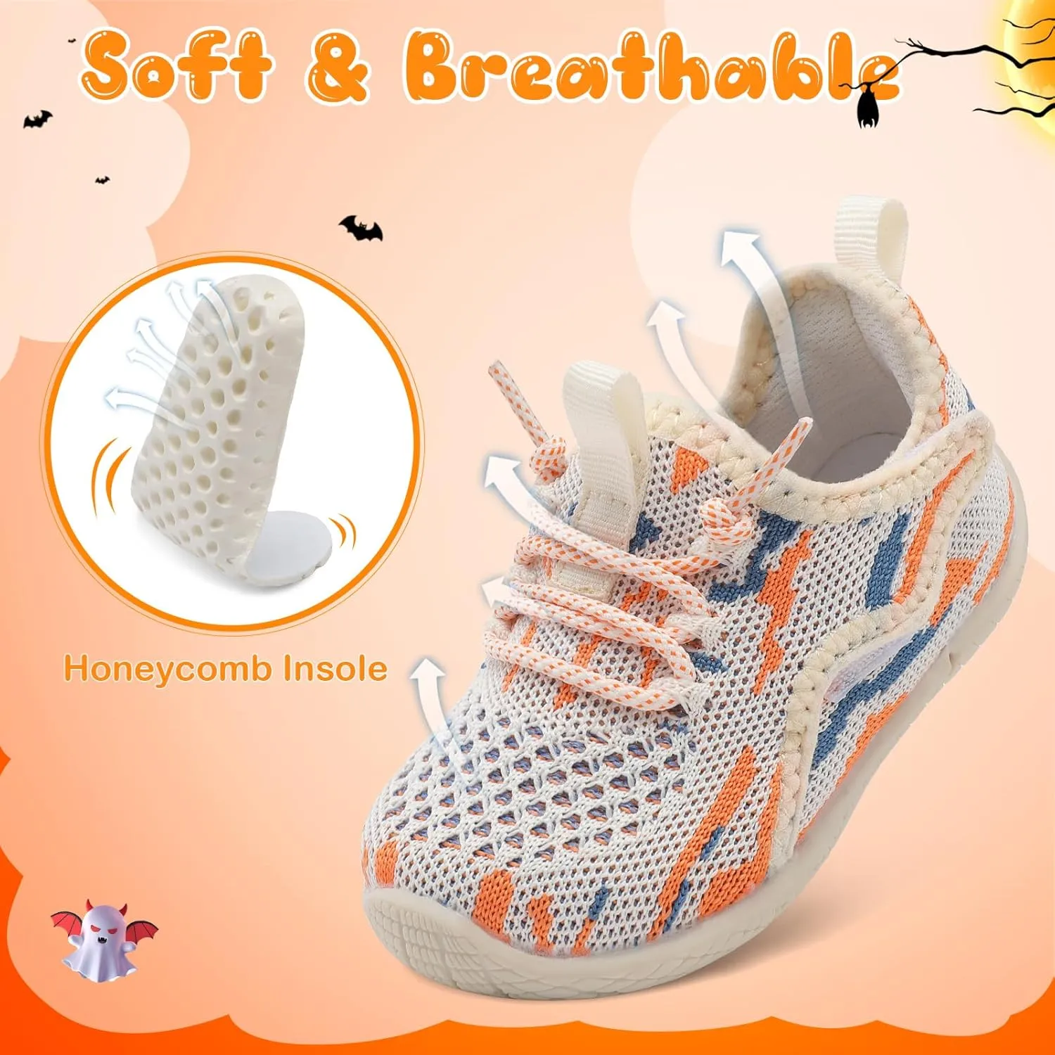 relxfeet Toddler Boys Girls Shoes Little Kids Sneakers Lightweight Breathable Slip on Walking Tennis Shoes