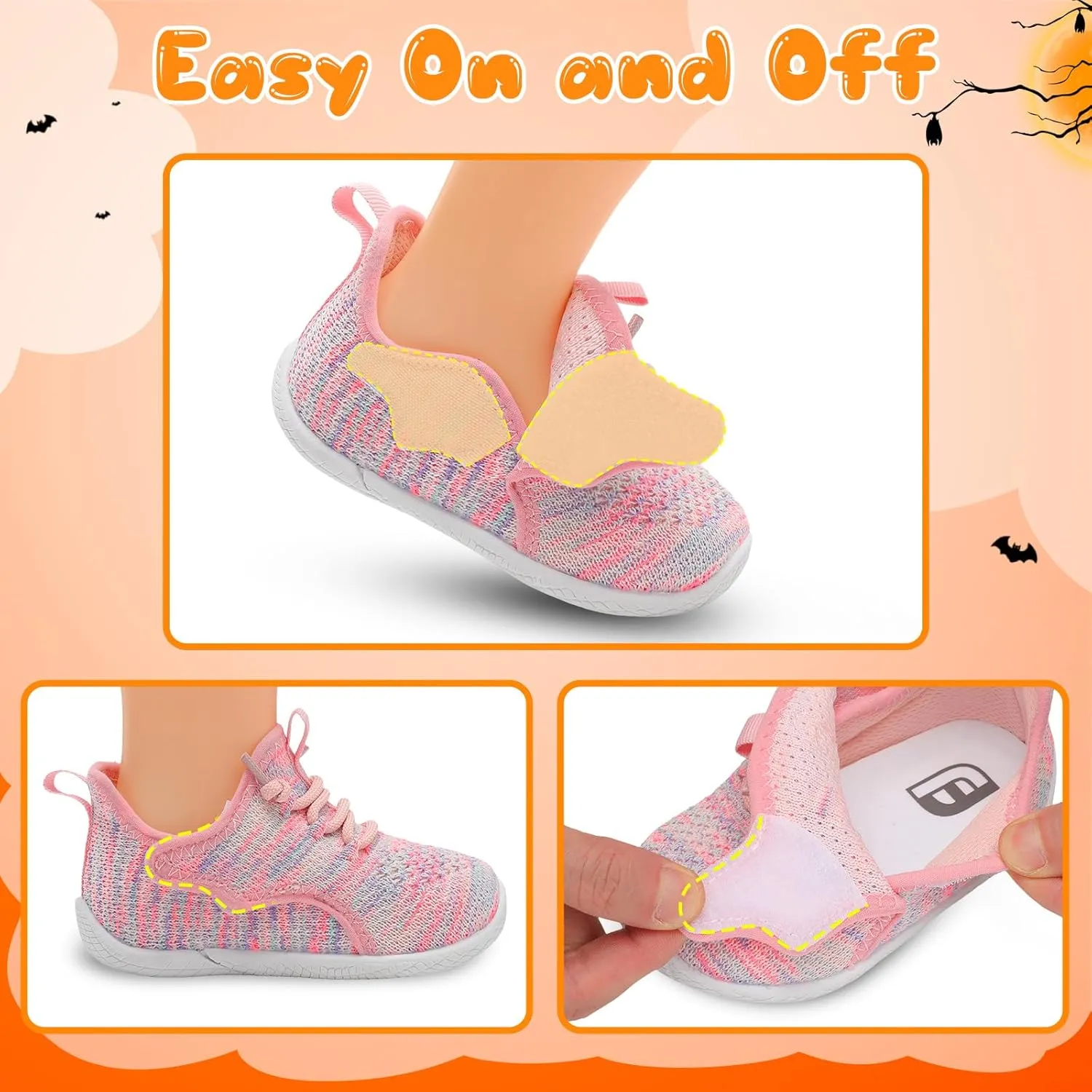 relxfeet Toddler Boys Girls Shoes Little Kids Sneakers Lightweight Breathable Slip on Walking Tennis Shoes
