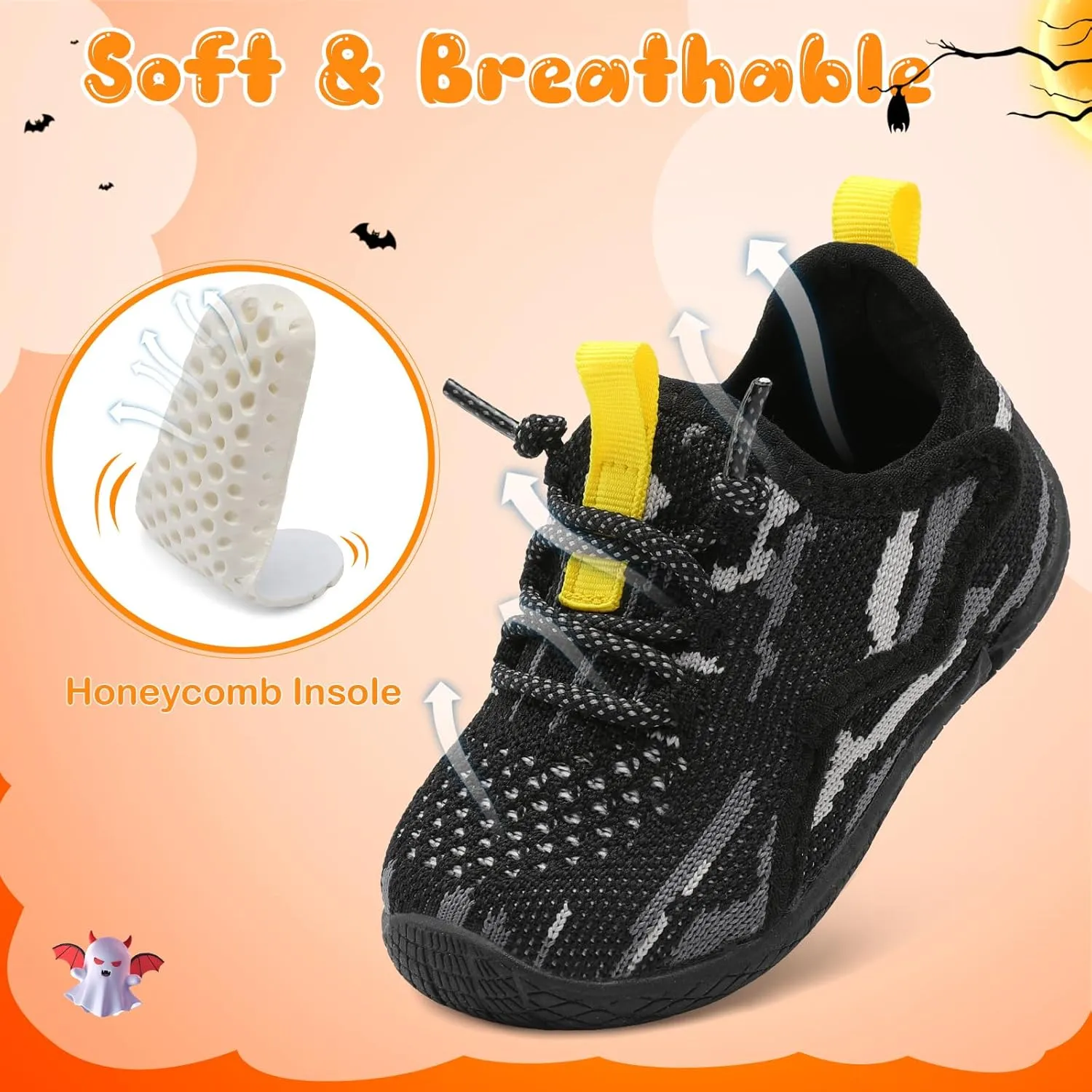 relxfeet Toddler Boys Girls Shoes Little Kids Sneakers Lightweight Breathable Slip on Walking Tennis Shoes