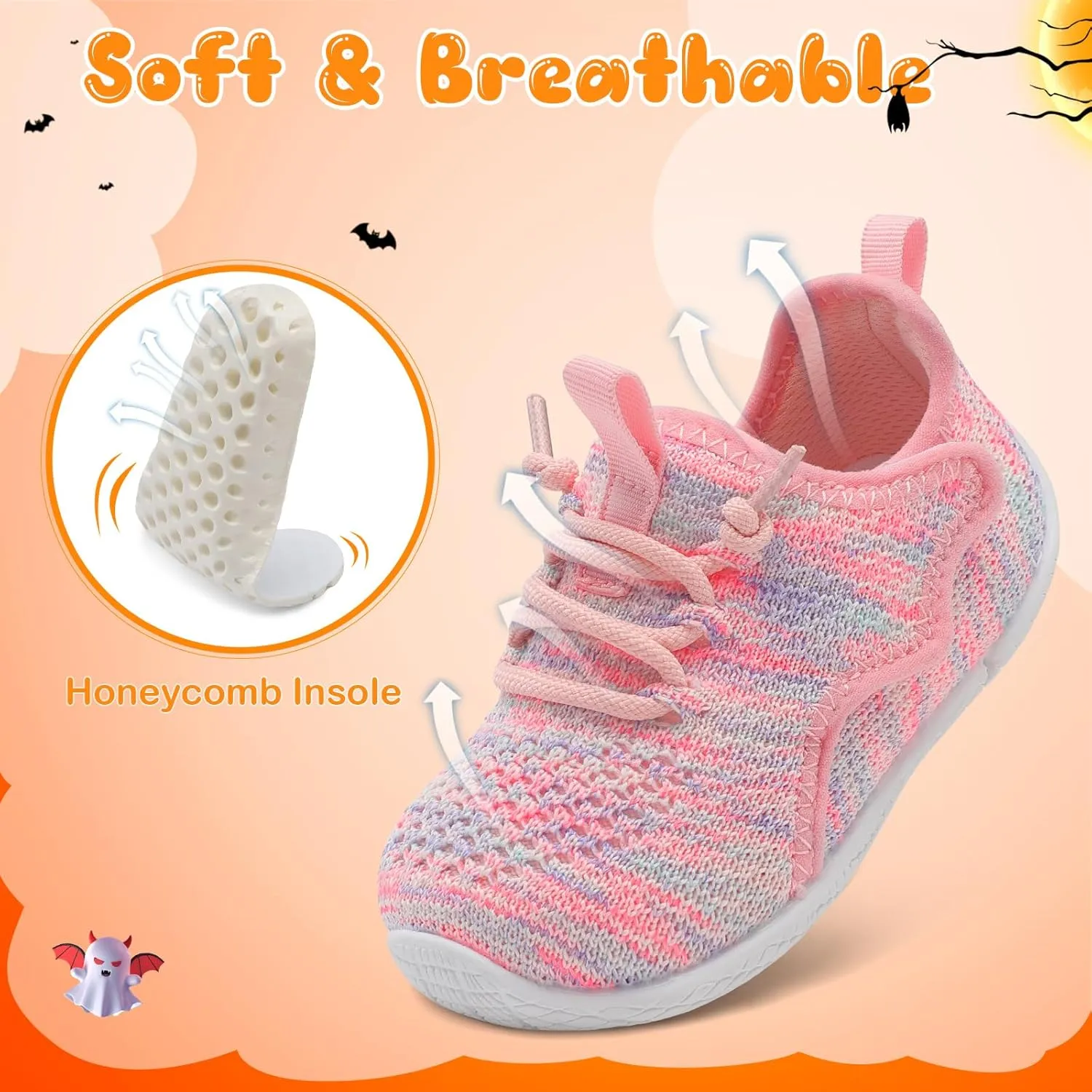 relxfeet Toddler Boys Girls Shoes Little Kids Sneakers Lightweight Breathable Slip on Walking Tennis Shoes