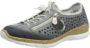 Rieker N42P6 Nikita Slip-On Women's Sneakers - Lightweight Walking Shoes with Durable Sole - Lacer-Cut Detailing and Stretch Laces - Stylish Comfort for All-Day Wear