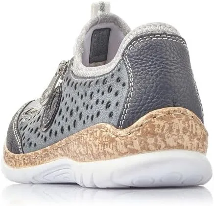 Rieker N42P6 Nikita Slip-On Women's Sneakers - Lightweight Walking Shoes with Durable Sole - Lacer-Cut Detailing and Stretch Laces - Stylish Comfort for All-Day Wear