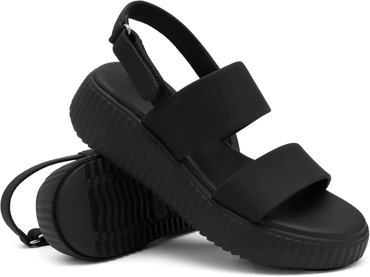 Rihero Women's Comfortable Walking Sandals Casual Summer Outdoor Open Toe Low Flatform Platform Wedge Sandals