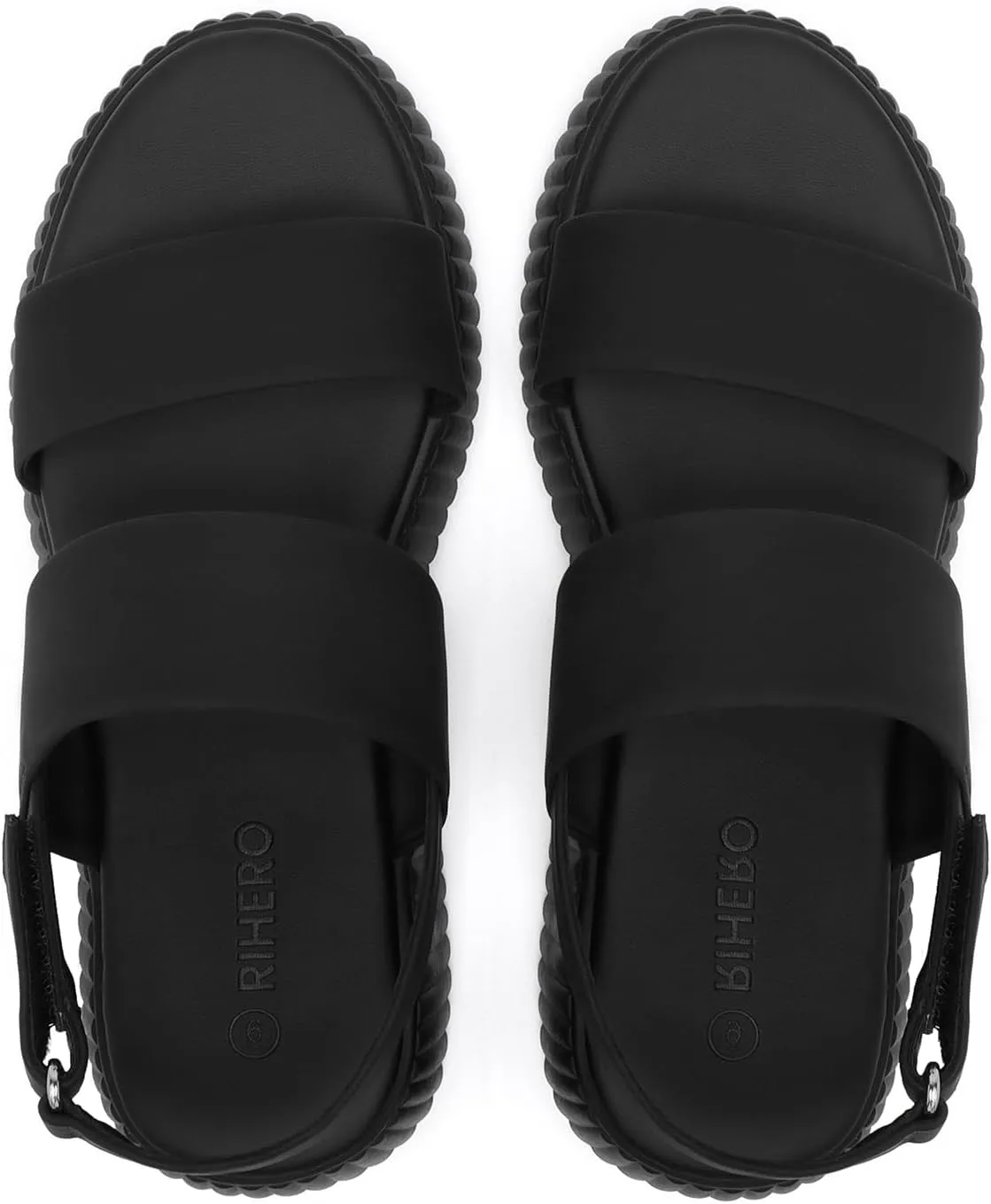 Rihero Women's Comfortable Walking Sandals Casual Summer Outdoor Open Toe Low Flatform Platform Wedge Sandals
