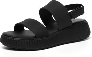 Rihero Women's Comfortable Walking Sandals Casual Summer Outdoor Open Toe Low Flatform Platform Wedge Sandals