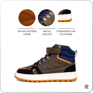 Rockport Boys Kids Hiking Boots – Youth High Top Outdoor Sneakers with Cushioned Insole – Durable Trail Shoes