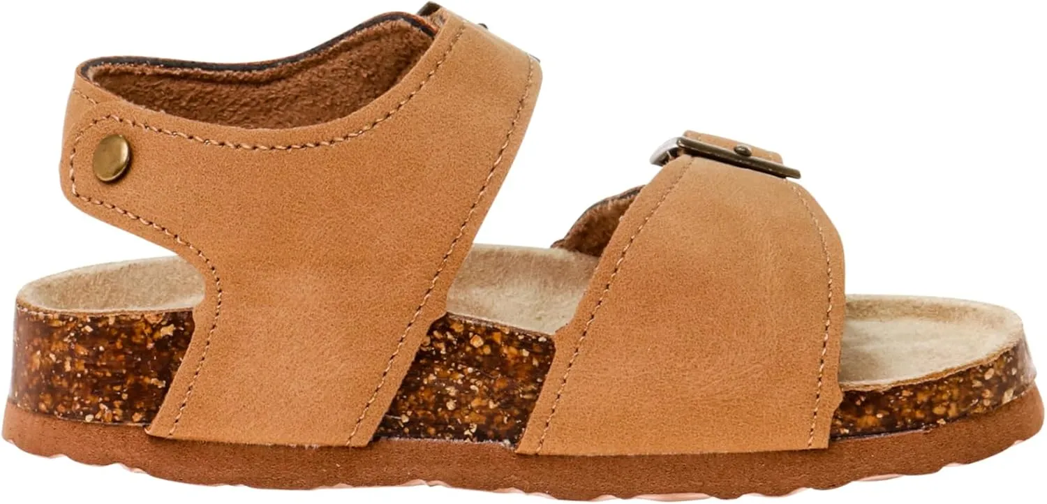 Rugged Bear Kids Sandals Cork Double Buckle Slides Summer Sandals for Boys Size 5-10 Toddler
