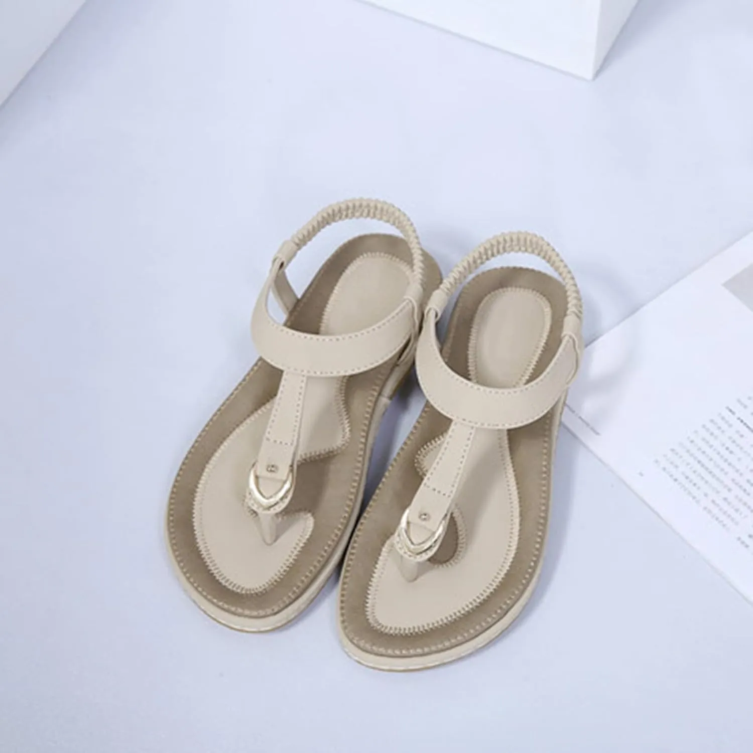 Sandals for Women Arch Support Open Toe Soft Beach Slip-On Wedge Platform with Twist Knot Bow Summer Non Slip Dressy Flat Bohemian Sandals Comfortable Slip-on Sole Casual Outdoor Shoes 2025