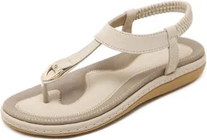 Sandals for Women Arch Support Open Toe Soft Beach Slip-On Wedge Platform with Twist Knot Bow Summer Non Slip Dressy Flat Bohemian Sandals Comfortable Slip-on Sole Casual Outdoor Shoes 2025