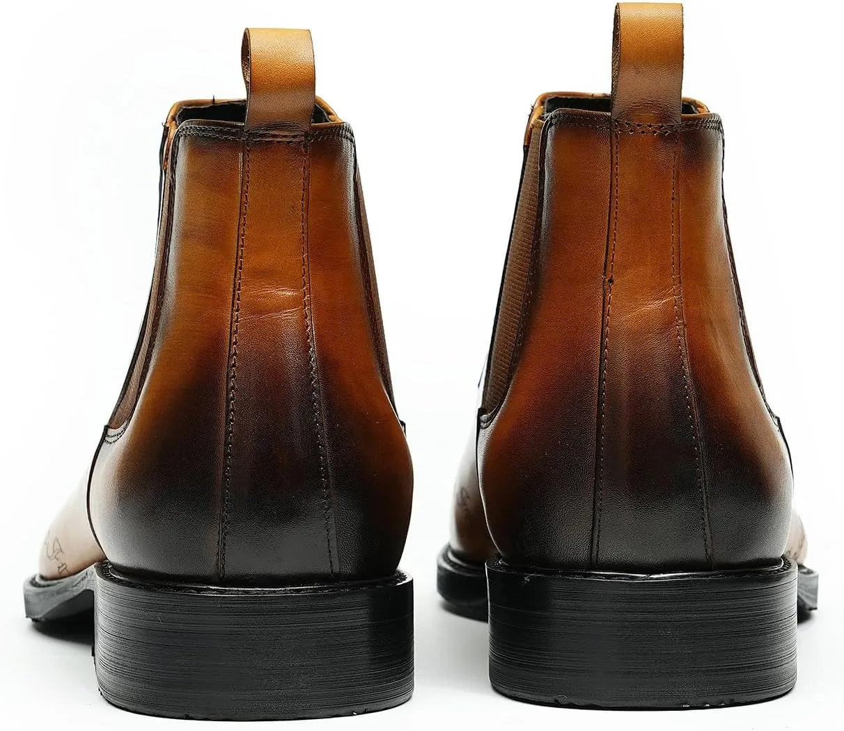 Santimon Mens Chelsea Boots Dress Casual Ankle Boots Genuine Leather Fashion Western Boots Tuxedo Wedding Business Chukka Boots for Men