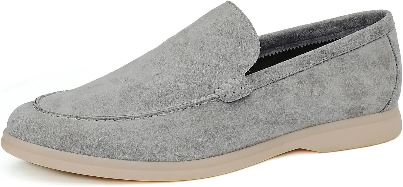 Santimon Mens Dress Shoes Loafers Slip-Ons Suede Slippers Fashion Casual Business Prom Penny Loafers Boat Walking Summer Shoes