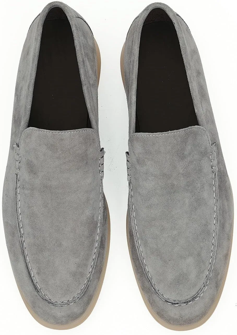 Santimon Mens Dress Shoes Loafers Slip-Ons Suede Slippers Fashion Casual Business Prom Penny Loafers Boat Walking Summer Shoes