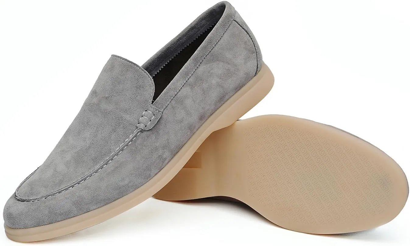 Santimon Mens Dress Shoes Loafers Slip-Ons Suede Slippers Fashion Casual Business Prom Penny Loafers Boat Walking Summer Shoes