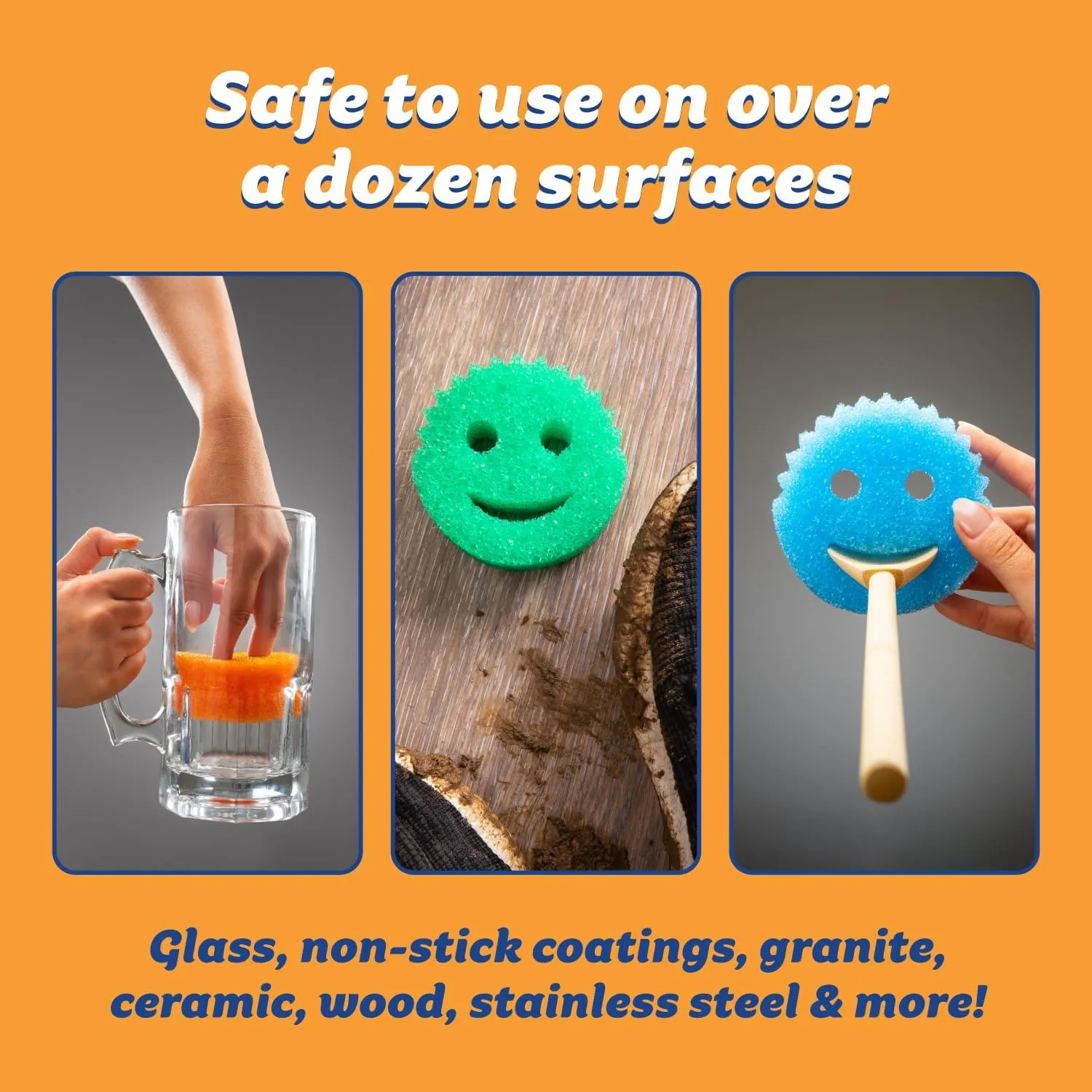 Scrub Daddy Scratch-Free Multipurpose Kitchen Sponges - Bulk Dish Sponges for Kitchen, Bathroom, Household Cleaning & More - Made with BPA-Free Polymer Foam (9 Count)