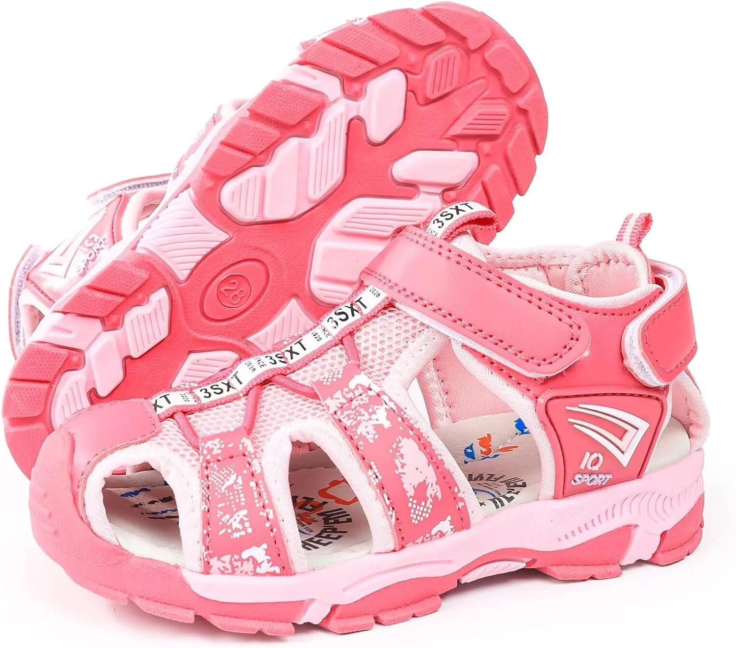 seannel Kids Athletic Sandals Boys and Girls Outdoor Hiking Sports Closed-Toe Sandal Pool Beach Shoes Summer Water shoes