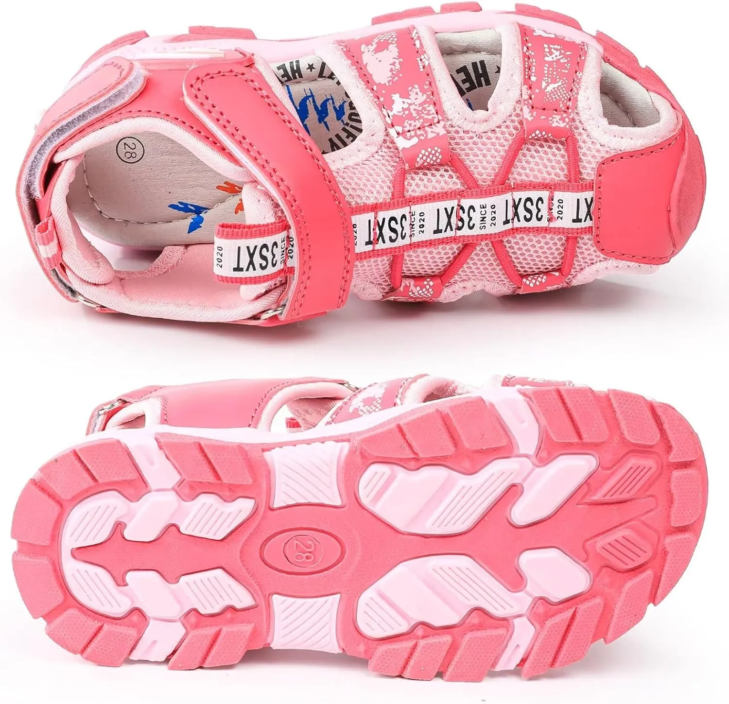 seannel Kids Athletic Sandals Boys and Girls Outdoor Hiking Sports Closed-Toe Sandal Pool Beach Shoes Summer Water shoes